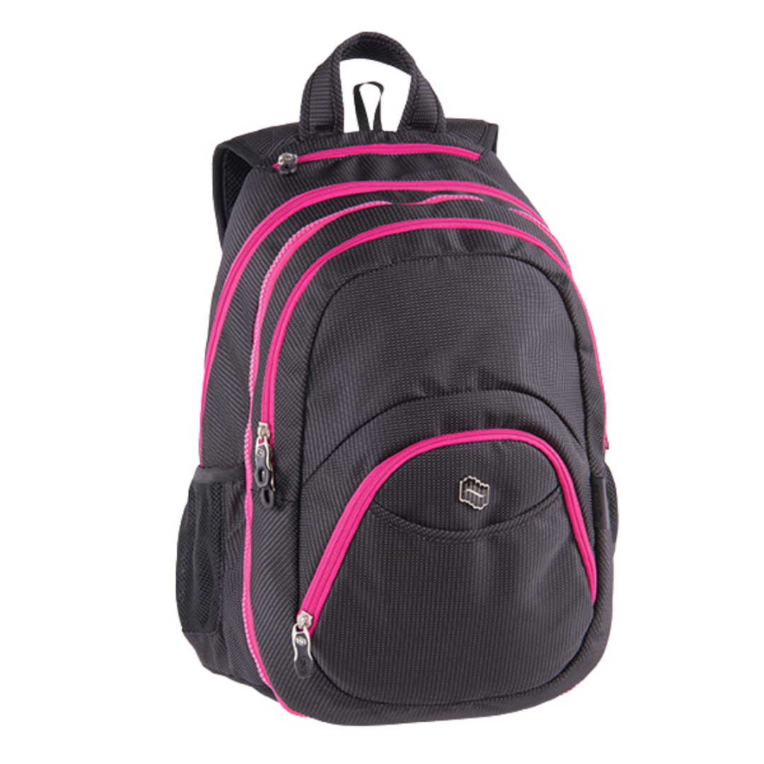 BACKPACK 2in1 TEENS PINK BLACK DOT