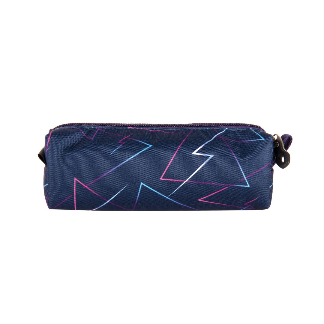 PENCIL CASE ONE ZIP BLUE TRIANGLE