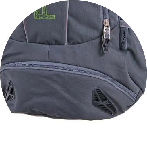 Ventilation holes detail on a PULSE backpack